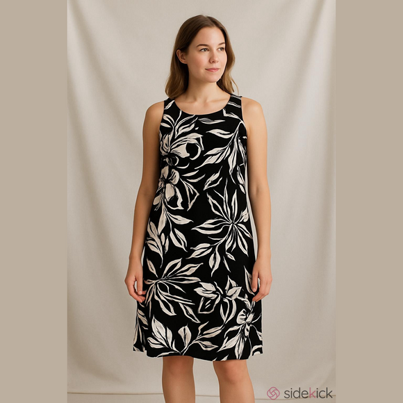 R & K Black & White Floral Sundress - Picture 3 of 7